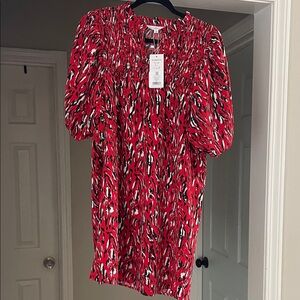 Michelle McDowell Red Patterned Tiger Tail Amelia Women's Dress